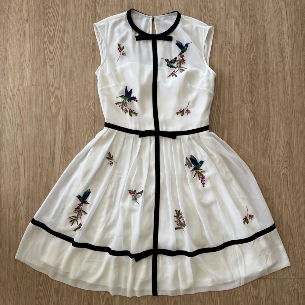 Ted Baker bow detail Hummingbird Embroidered dress - Picture 5 of 9